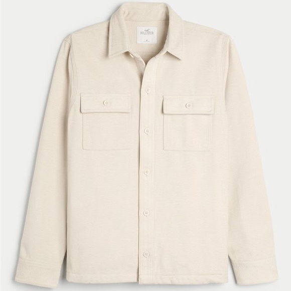 Hollister Twill Shacket Overshirt - NWT - Small - Cream - Picture 3 of 3
